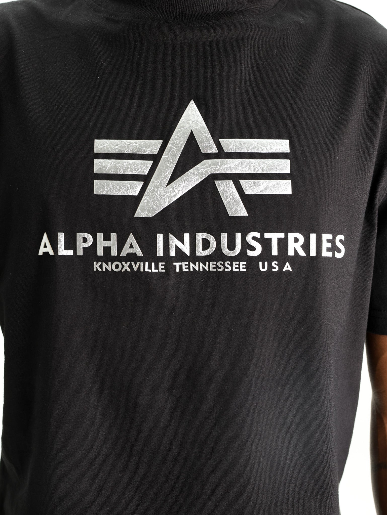 Alpha T-Shirt Metallic Logo Black